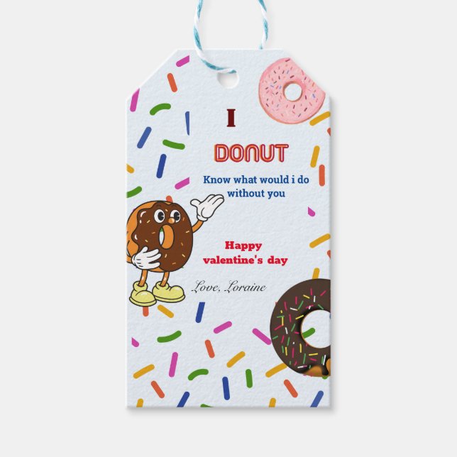 Doughnut valentine's day tag gifts label  (Front)