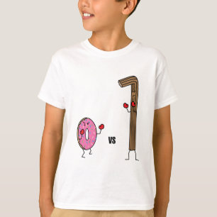 Doughnut versus Churro dessert fried dough sugar T-Shirt