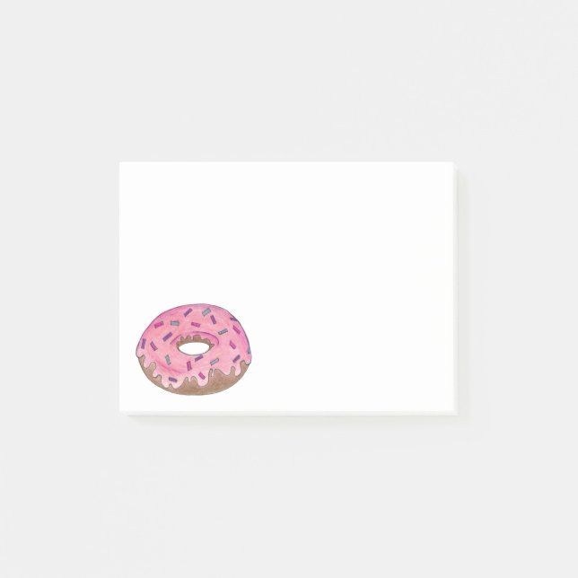 Doughnut w/ Sprinkles Breakfast Food Doughnut Post Post-it Notes (Front)