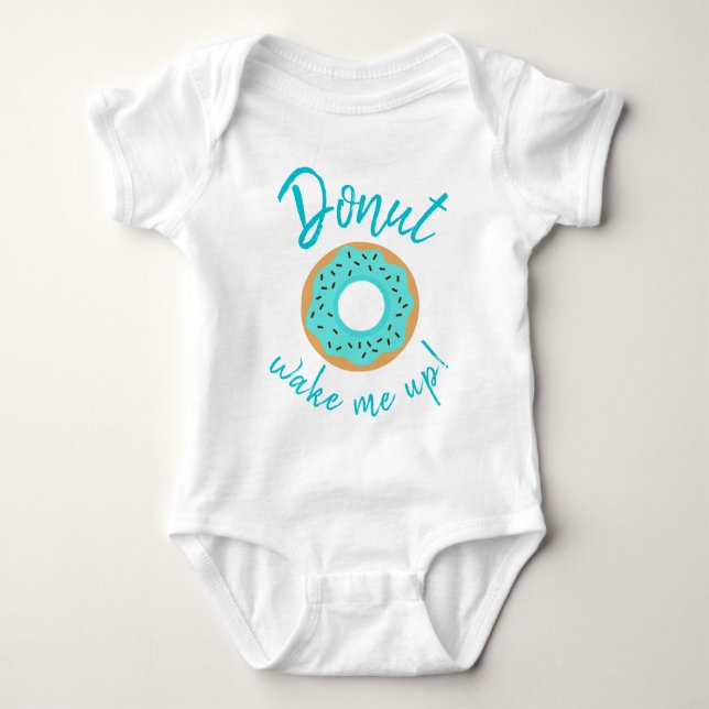 Doughnut Wake Me Up Blue With Chocolate Sprinkles Baby Bodysuit (Front)