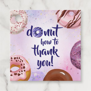 Doughnut Watercolor Thank You Favour Tags