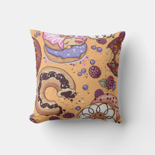 Doughnut with bite illustration cushion