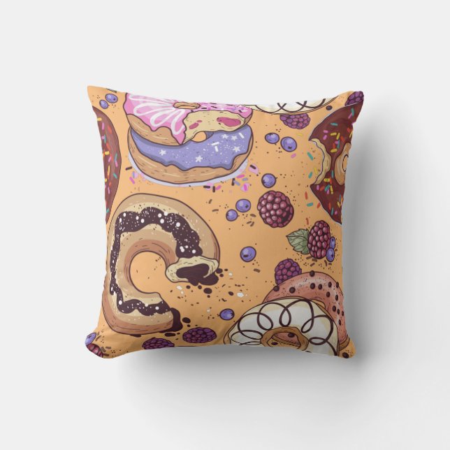 Doughnut with bite illustration cushion (Front)