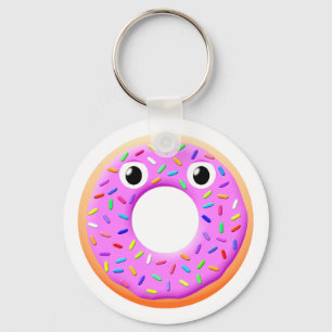 Doughnut With Eyes And Sprinkles Drawing Key Ring