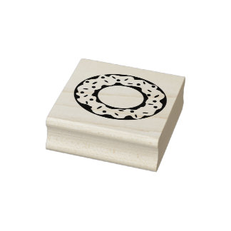 Doughnut with Frosting and Sprinkles Rubber Stamp