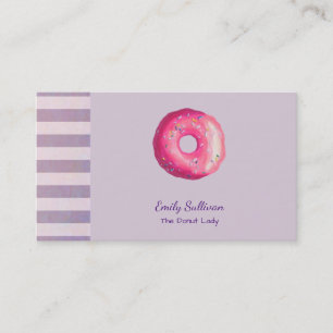 Doughnut With Pink Frosting And Sprinkles Business Card