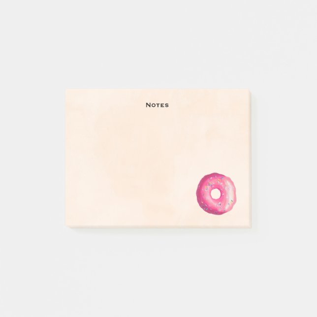 Doughnut With Pink Frosting And Sprinkles Post-it Notes (Front)