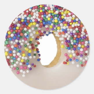 doughnut with sprinkles classic round sticker