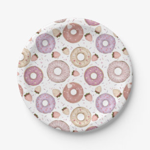 Doughnut with Sprinkles Colourful Birthday  Paper Plate