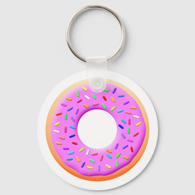 Doughnut With Sprinkles Drawing Key Ring (Front)