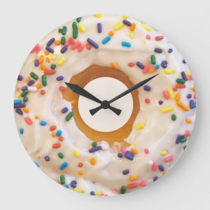 Doughnut With Sprinkles Wall Clocks