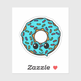 Doughnut with Turquoise Frosting and Sprinkles