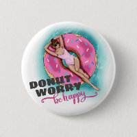 Doughnut Worry Be Happy Fun Pool Float