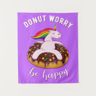 Doughnut Worry Be Happy I Tapestry