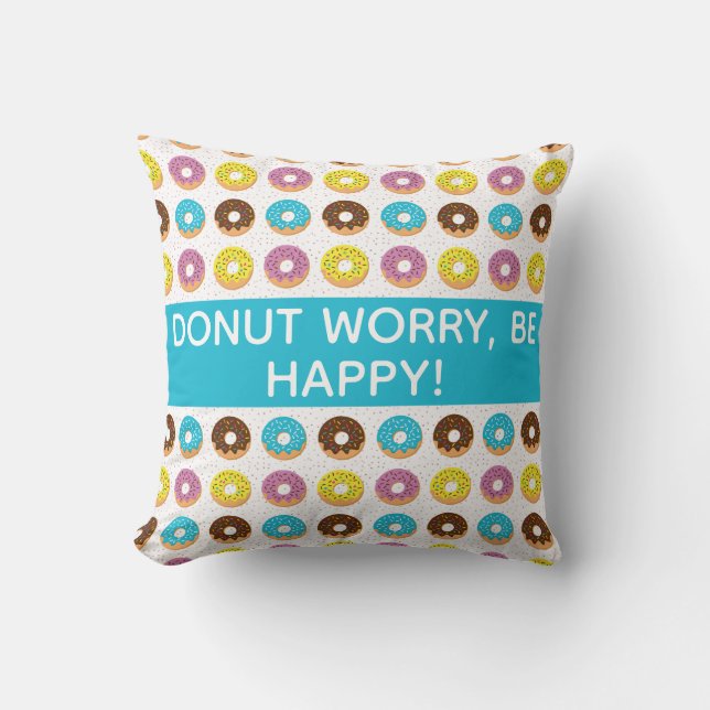doughnut worry be happy with sprinkles cushion (Front)