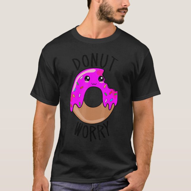 Doughnut Worry   Cute Doughnut Face T-Shirt (Front)