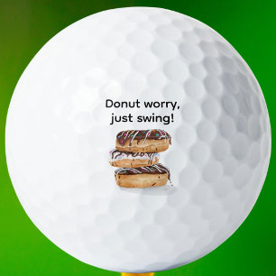 Doughnut Worry, Just Swing Stack of Chocolate Doug Golf Balls