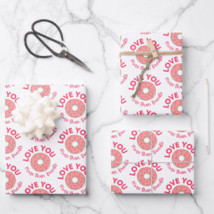 Doughnut Wrapping Paper Flat Sheet Set of 3