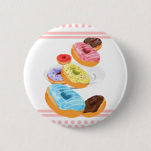 Doughnuts 6 Cm Round Badge