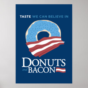 Doughnuts and Bacon: Taste we can Believe in - blu Poster