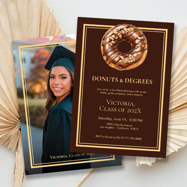 Doughnuts and Degree Photo Graduation Invitation (Creator Uploaded)