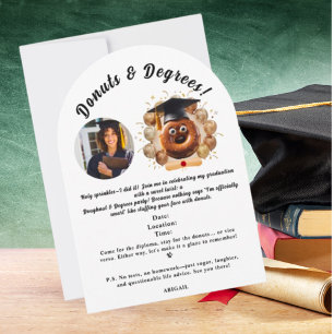 Doughnuts and Degrees Photo Graduation Party Invitation