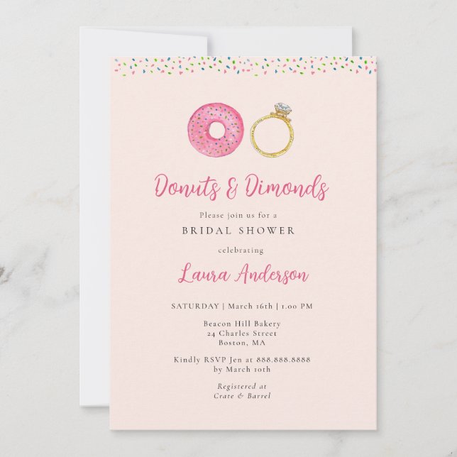 Doughnuts and Diamonds Bridal Shower Invitation (Front)