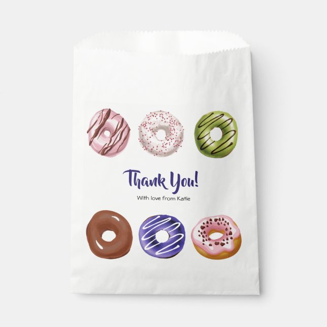 Doughnuts and Diapers Baby Shower Favour Bags (Front)