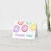 Doughnuts and Diapers Baby Shower Thank You Card