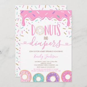 Doughnuts And Diapers Baby Sprinkle Invitation