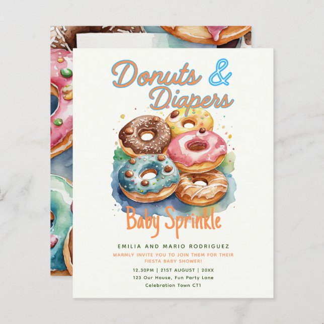 Doughnuts and Diapers Baby Sprinkle Shower BUDGET  (Front/Back)
