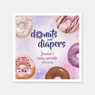 Doughnuts and Diapers Baby Sprinkle Shower Napkin