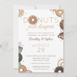 Doughnuts and Diapers Brunch Baby Boy Shower Invitation