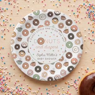 Doughnuts and Diapers Brunch Baby Shower Paper Plate