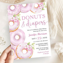 Doughnuts and Diapers Girl Pink Baby Shower