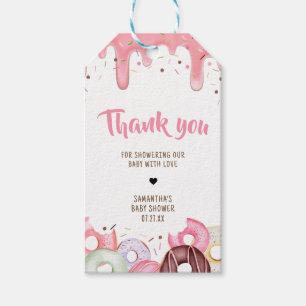 Doughnuts and Diapers Sprinkle Baby Shower Favour Gift Tags
