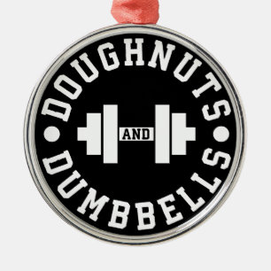 Doughnuts and Dumbbells - Carbs - Funny Workout Metal Tree Decoration