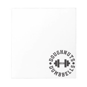 Doughnuts and Dumbbells - Carbs - Funny Workout Notepad