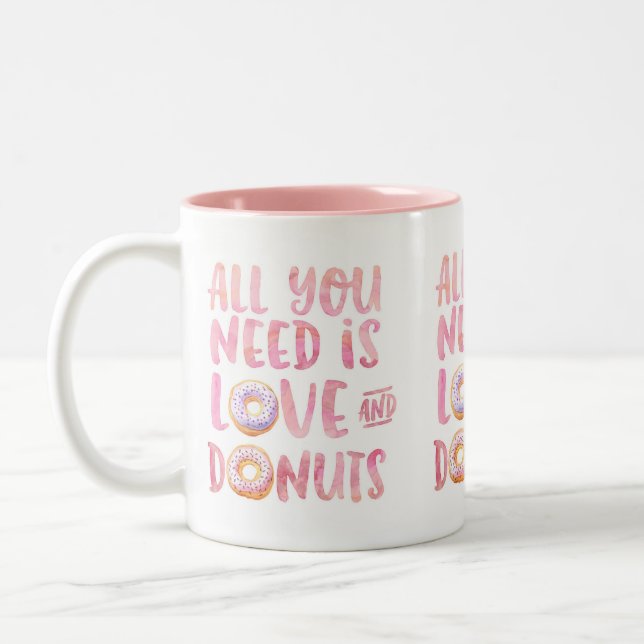 Doughnuts and Love Two-Tone Coffee Mug (Left)