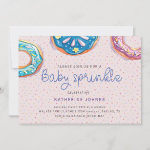 Doughnuts and Sprinkles baby shower invitation
