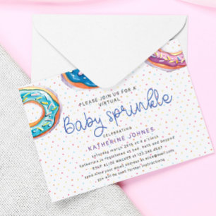 Doughnuts and Sprinkles Virtual Baby Shower Invite