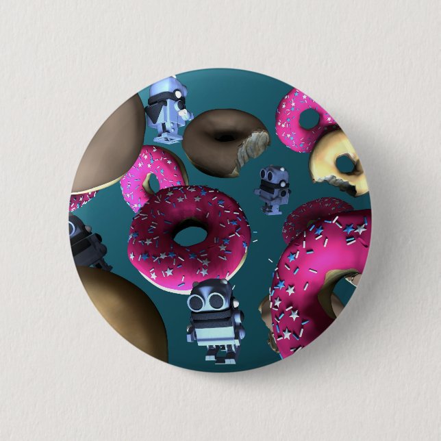 Doughnuts and Toy Robot 03 Button (Front)