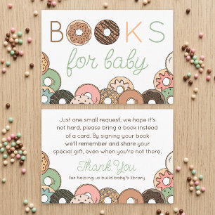 Doughnuts Baby Shower Books for Baby Request Enclosure Card