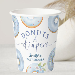 Doughnuts Baby Shower Boy Blue Brunch Paper Cups