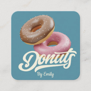 Doughnuts Bakery Square Business Card