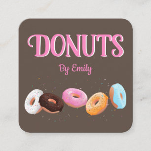 Doughnuts Bakery Square Business Card