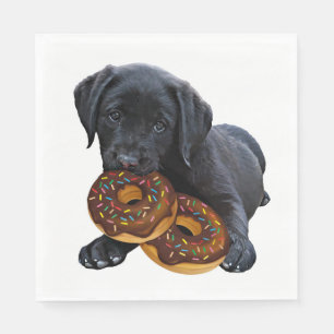 Doughnuts - Black Lab Napkin