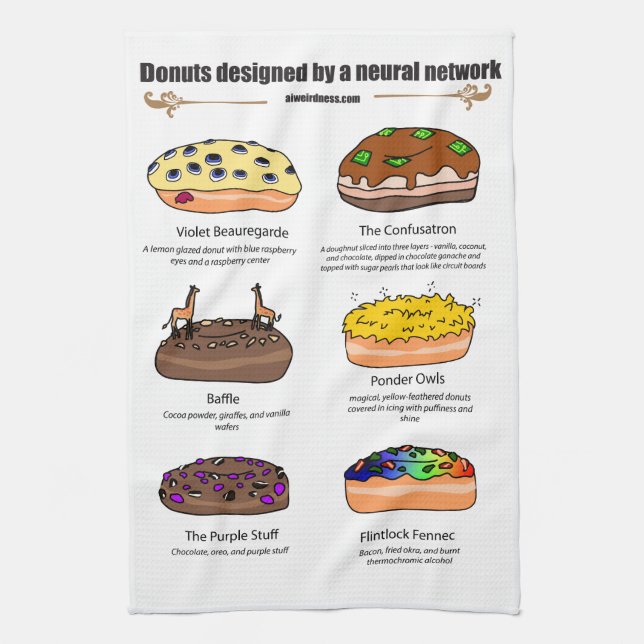 Doughnuts by AI Weirdness - Kitchen Towel (Vertical)