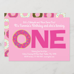 Doughnuts Colourful 1st Birthday Invitations
