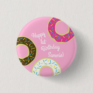 Doughnuts Colourful Doughnuts1st Birthday Party Th 3 Cm Round Badge